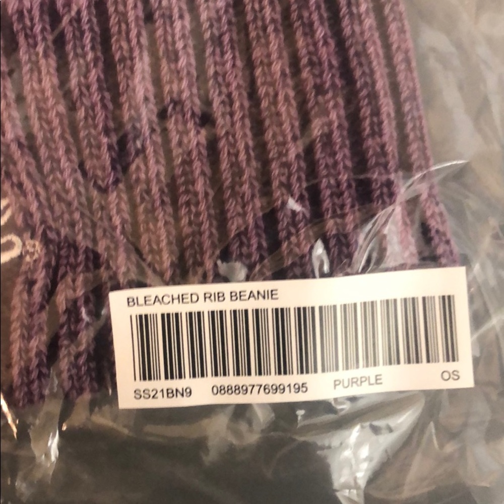 Supreme Bleached Rib Beanie Purple - Picture 3 of 4